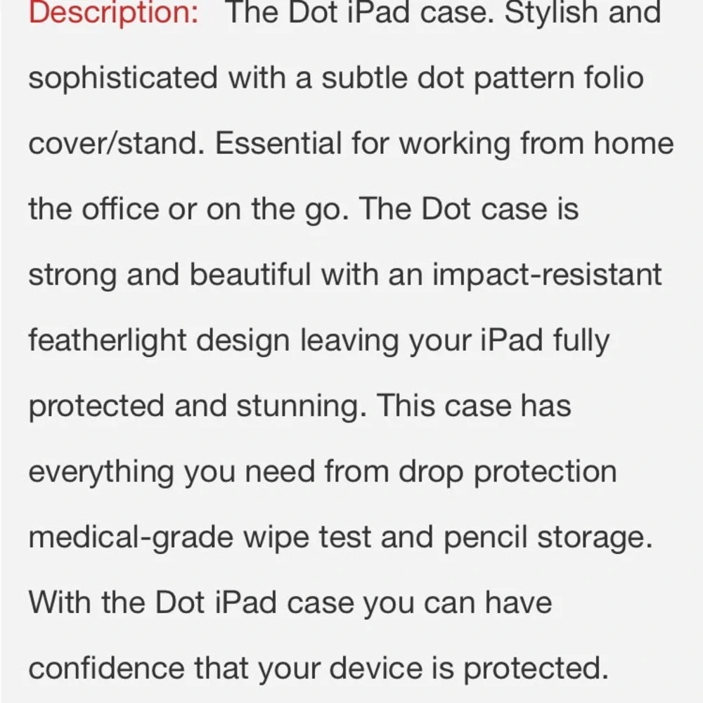 NIB (U) by UAG Apple iPad 10.2” Dot (7th/8th/9th Generation)